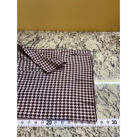 Ann Taylor V-Neck Tunic Sweater XL Burgundy Cream Houndstooth Lagenlook - Picture 8 of 8